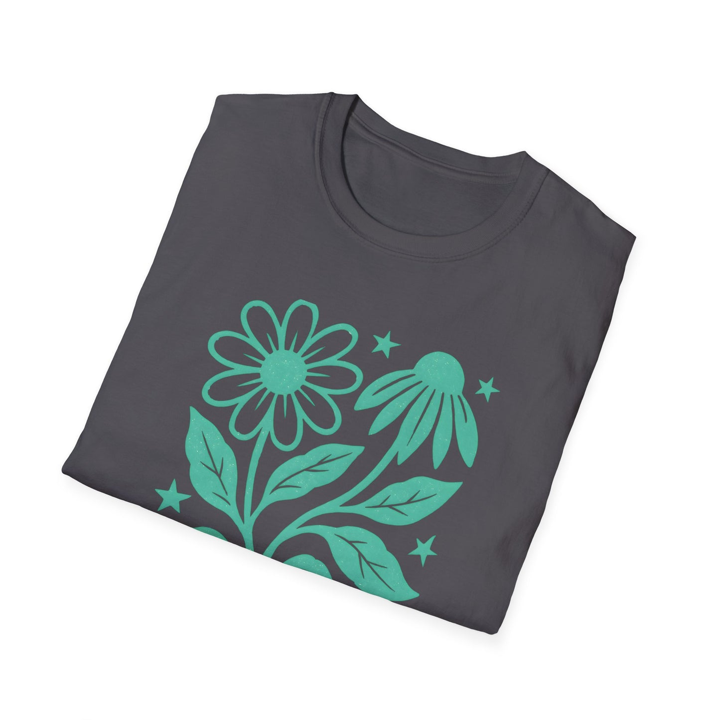 Flowers Under The Stars Ink Print T-shirt
