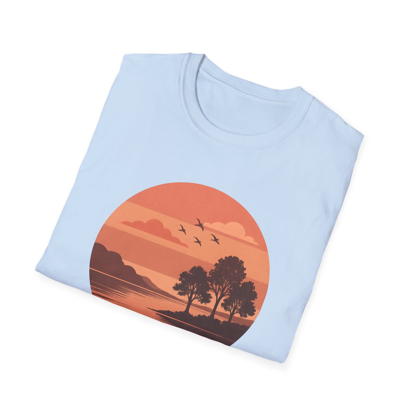 Deep Red Sunset Over Lake T-shirt