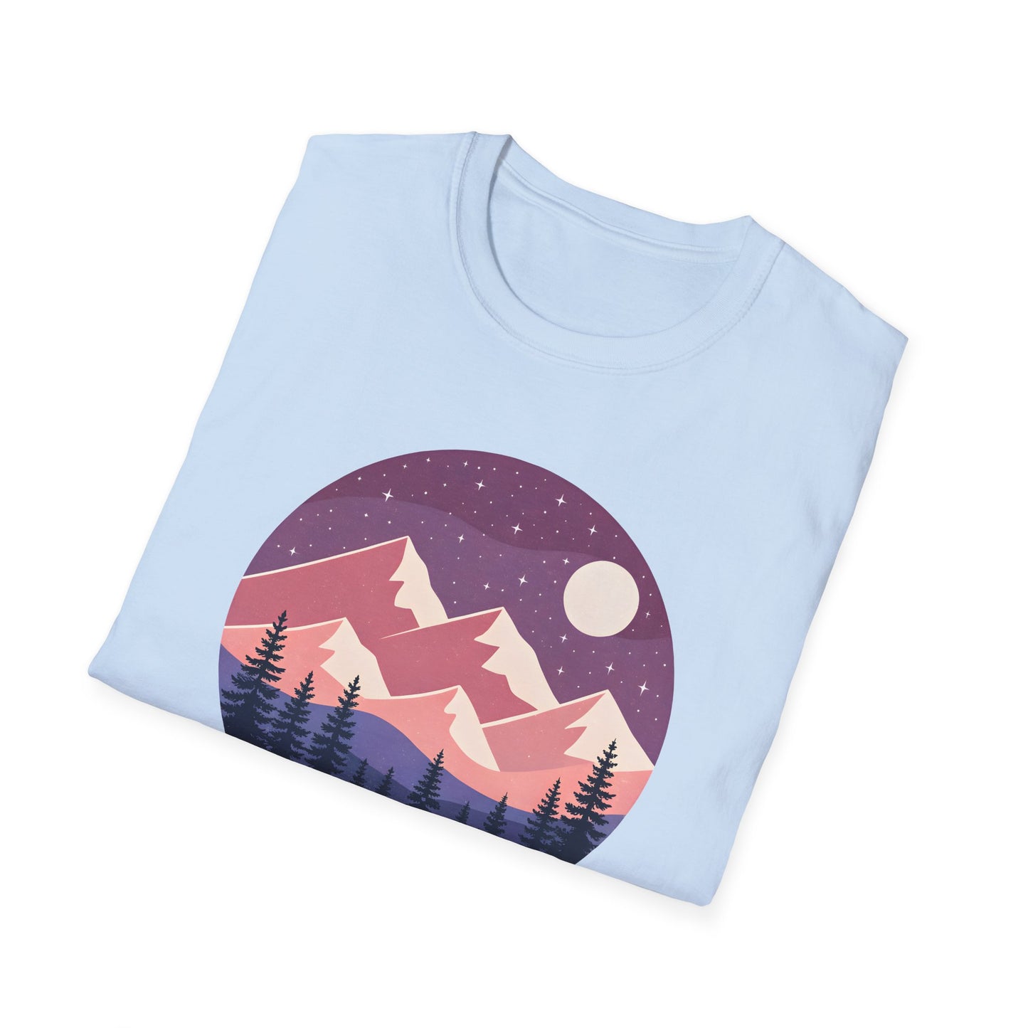 Purple Night Sky Over Mountains T-shirt