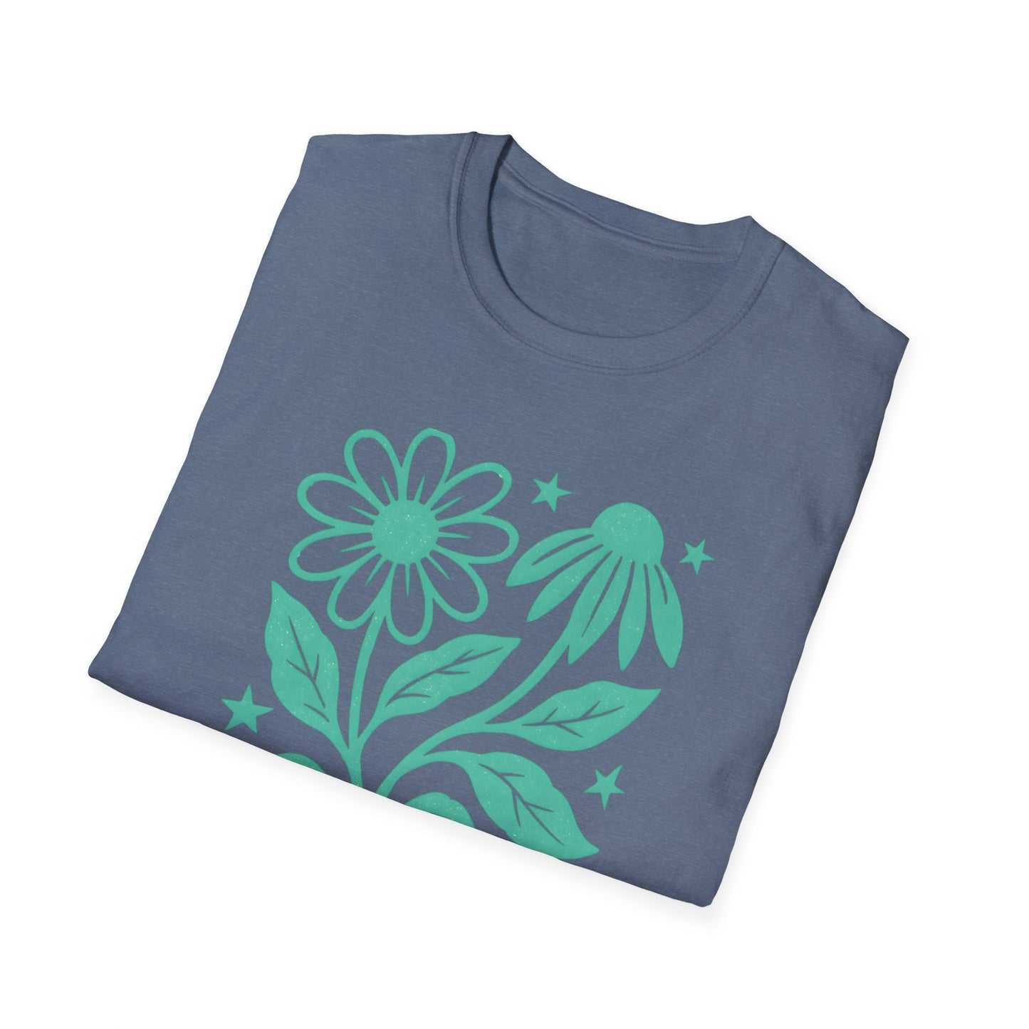 Flowers Under The Stars Ink Print T-shirt