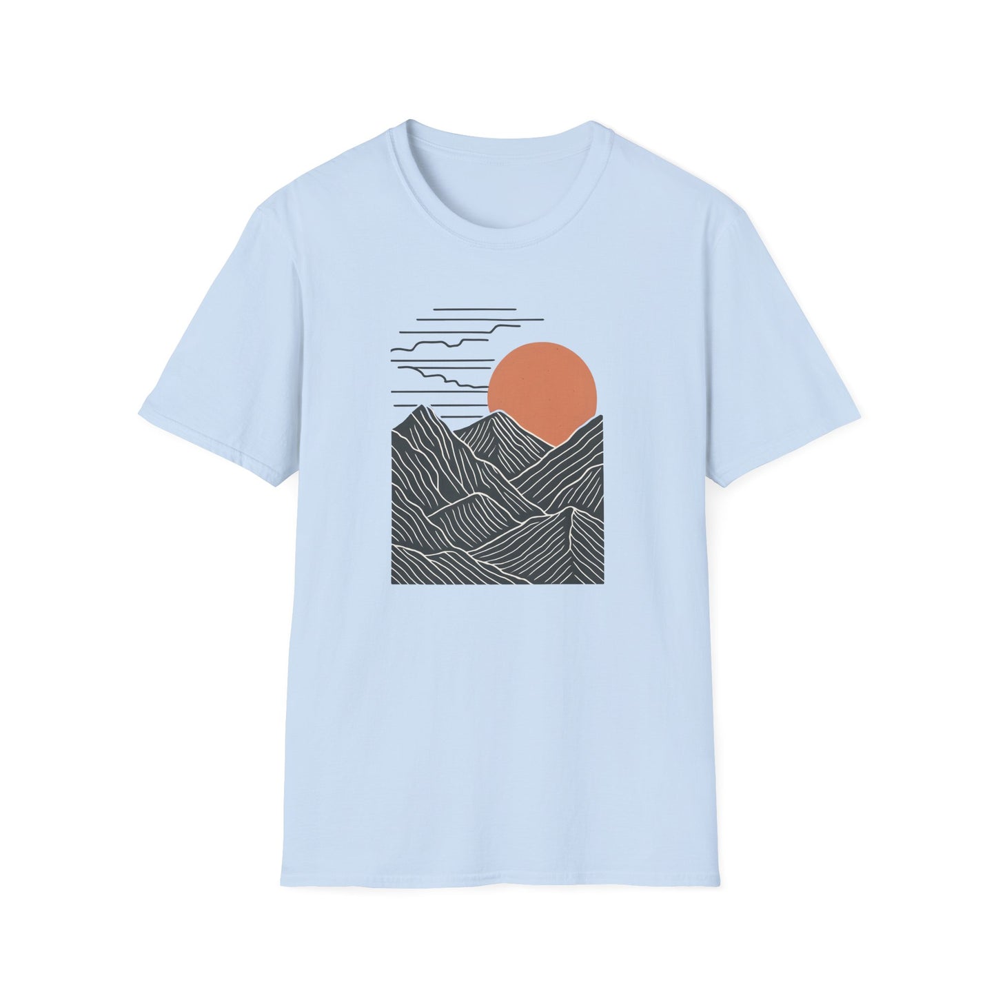 Topographical Mountains At Sunset T-shirt