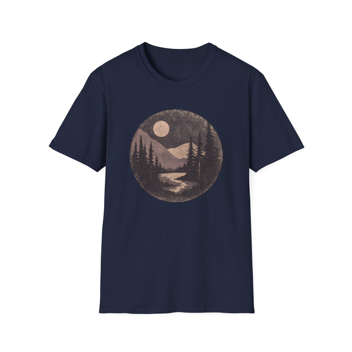 Vintage Moonlit Mountain Valley T-shirt