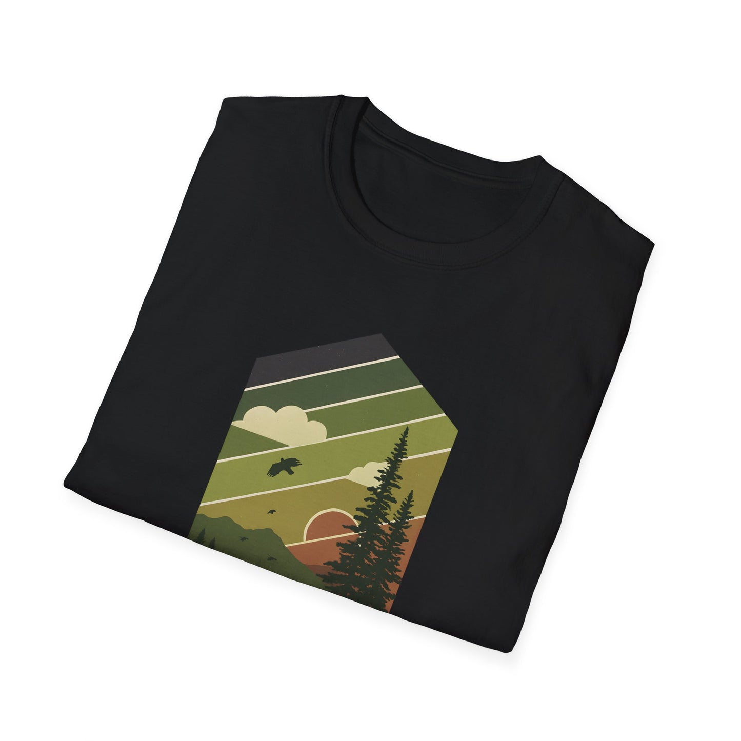 Retro Pine Forest Sunset T-shirt