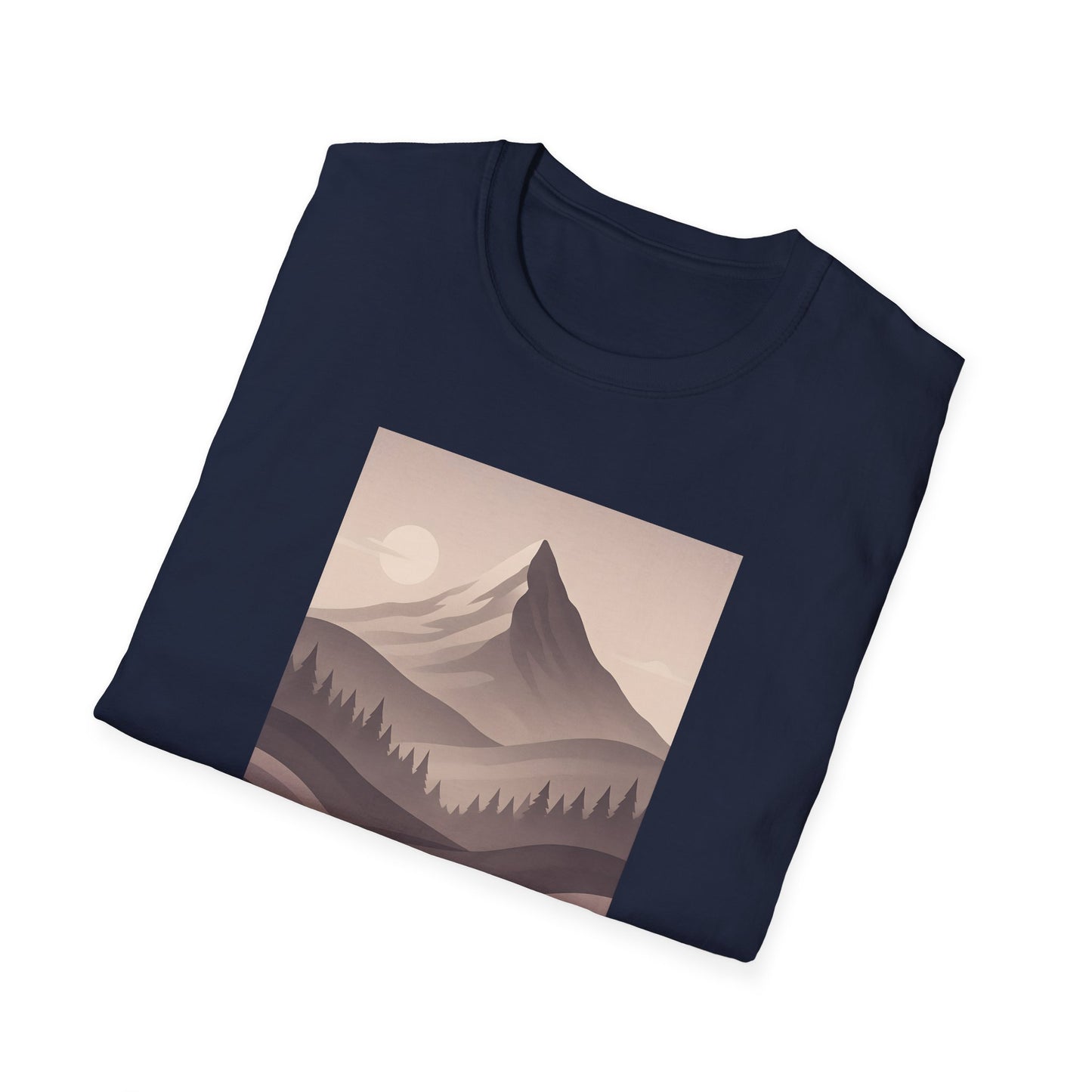 Layered Valley Greyscale Landscape T-shirt