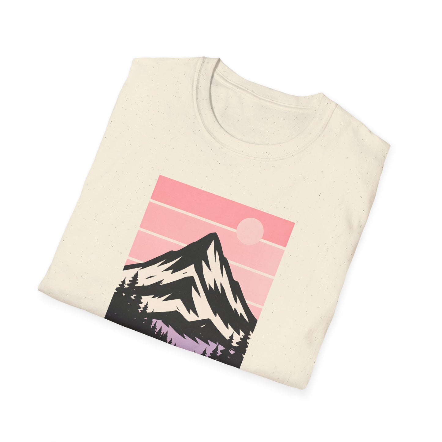 Retro Mountain Peak Pink Sunset T-shirt