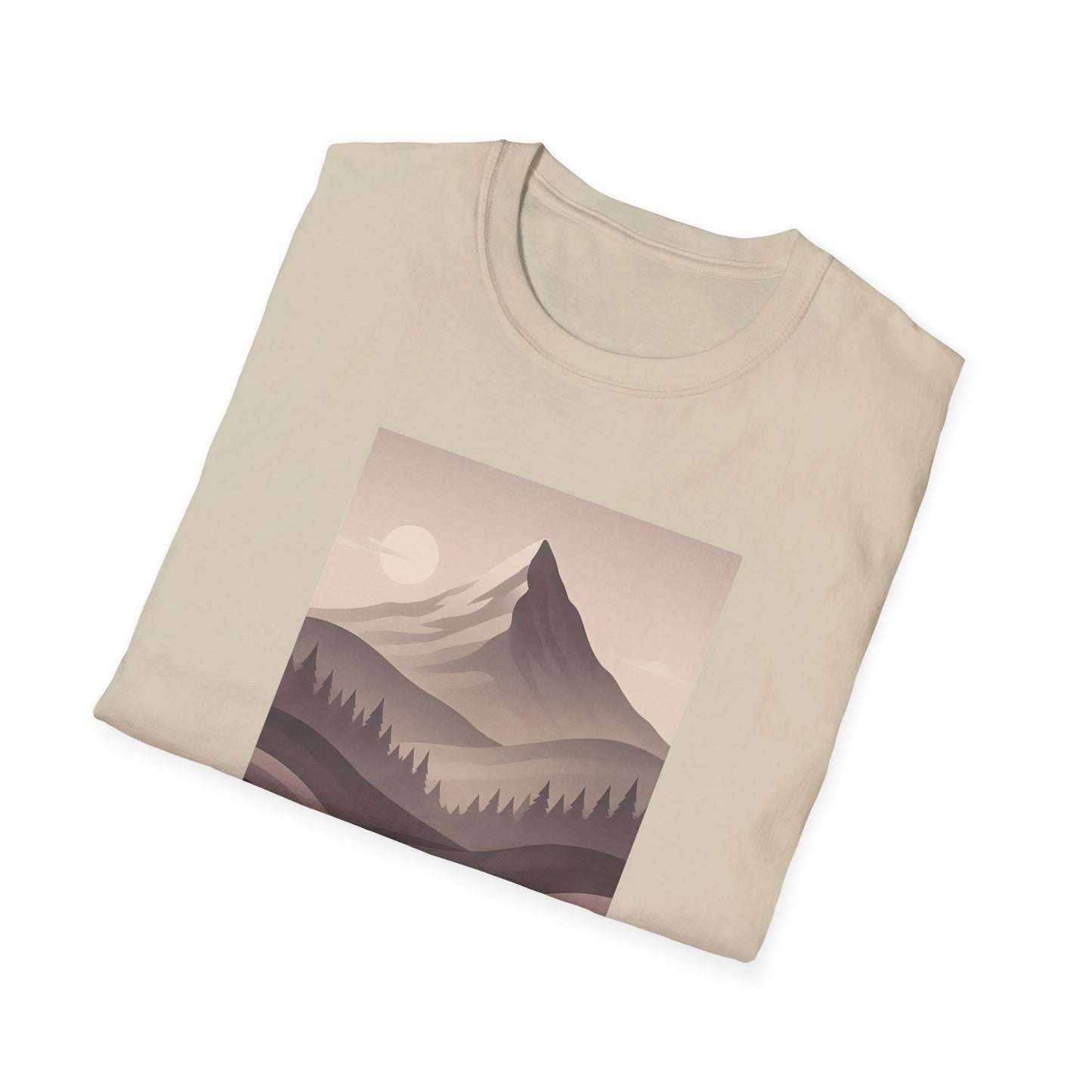 Layered Valley Greyscale Landscape T-shirt