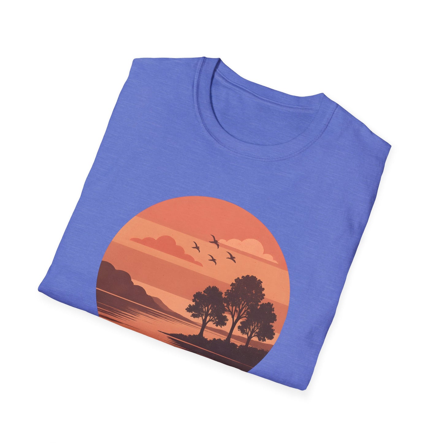 Deep Red Sunset Over Lake T-shirt