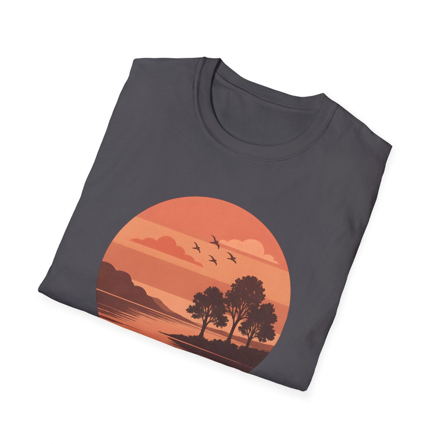 Deep Red Sunset Over Lake T-shirt