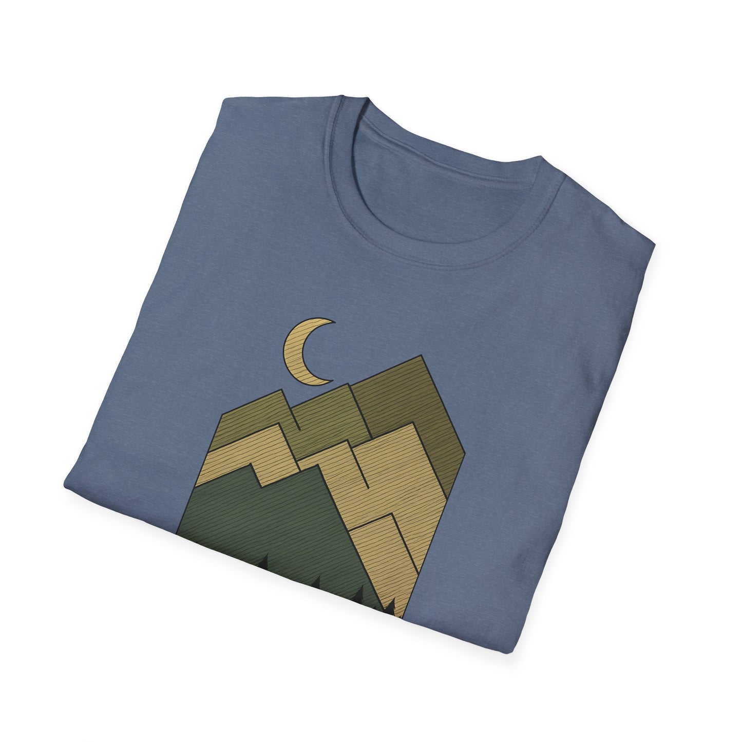 Moon Over Lined Mountains T-shirt
