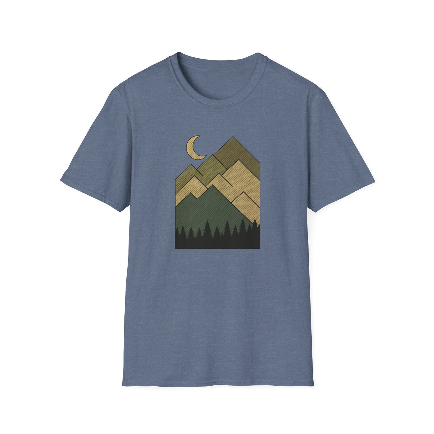 Moon Over Lined Mountains T-shirt