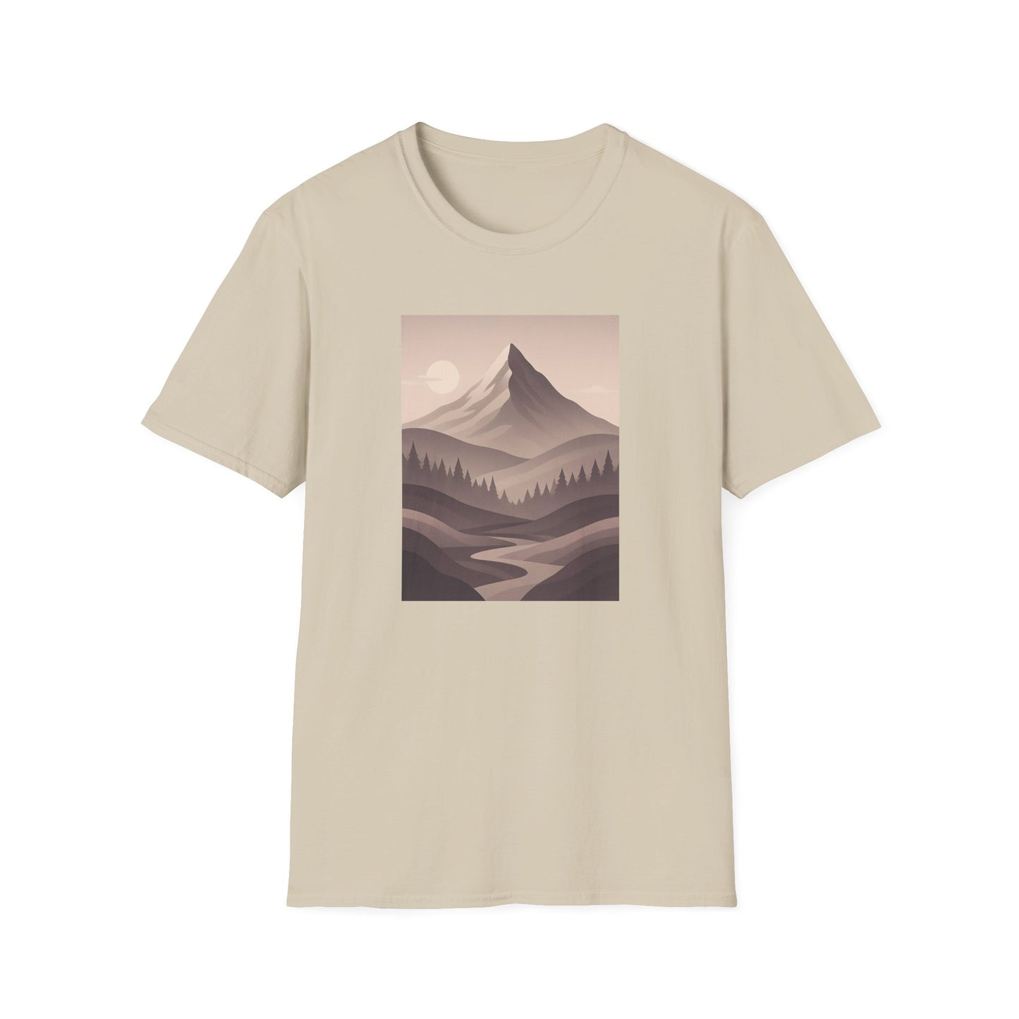 Layered Valley Greyscale Landscape T-shirt