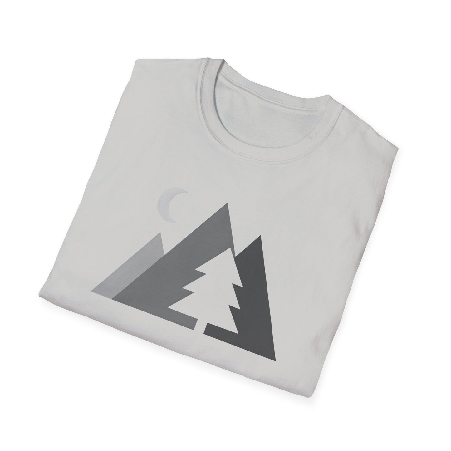 Greyscale Geometrical Mountains T-shirt