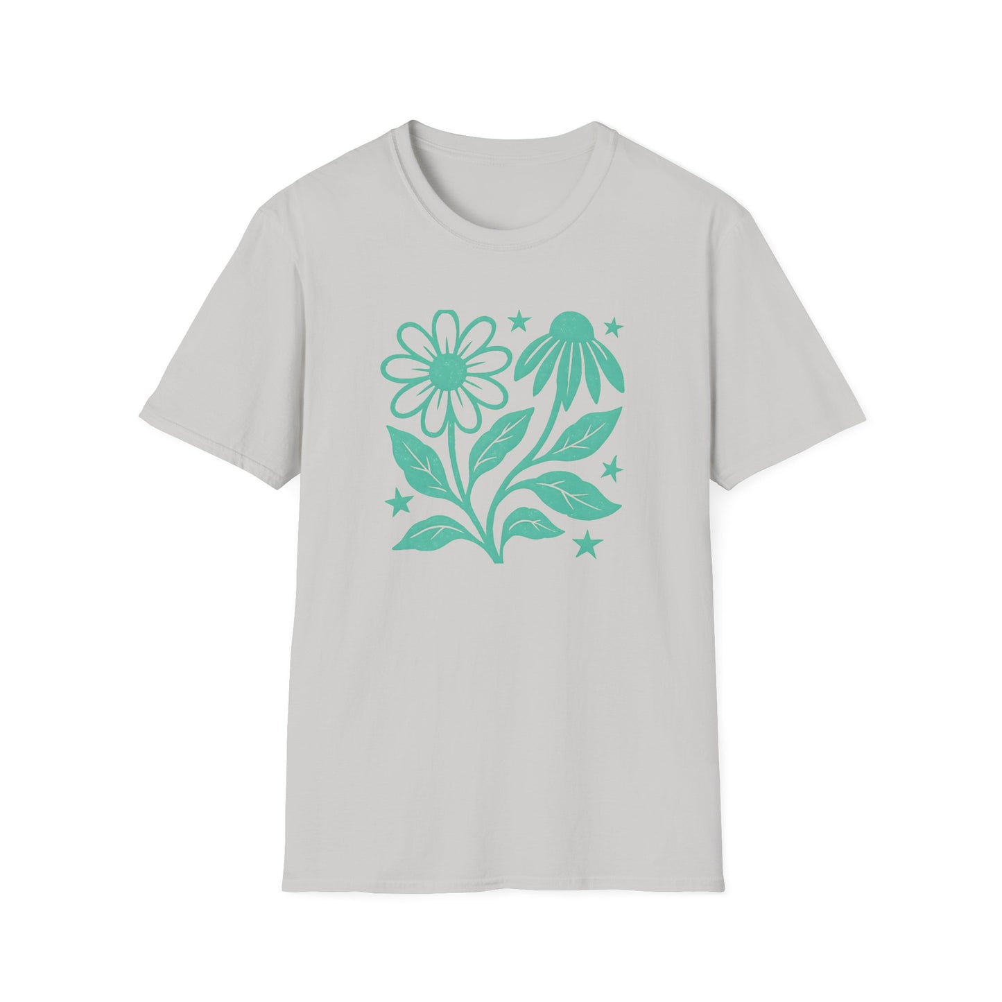 Flowers Under The Stars Ink Print T-shirt
