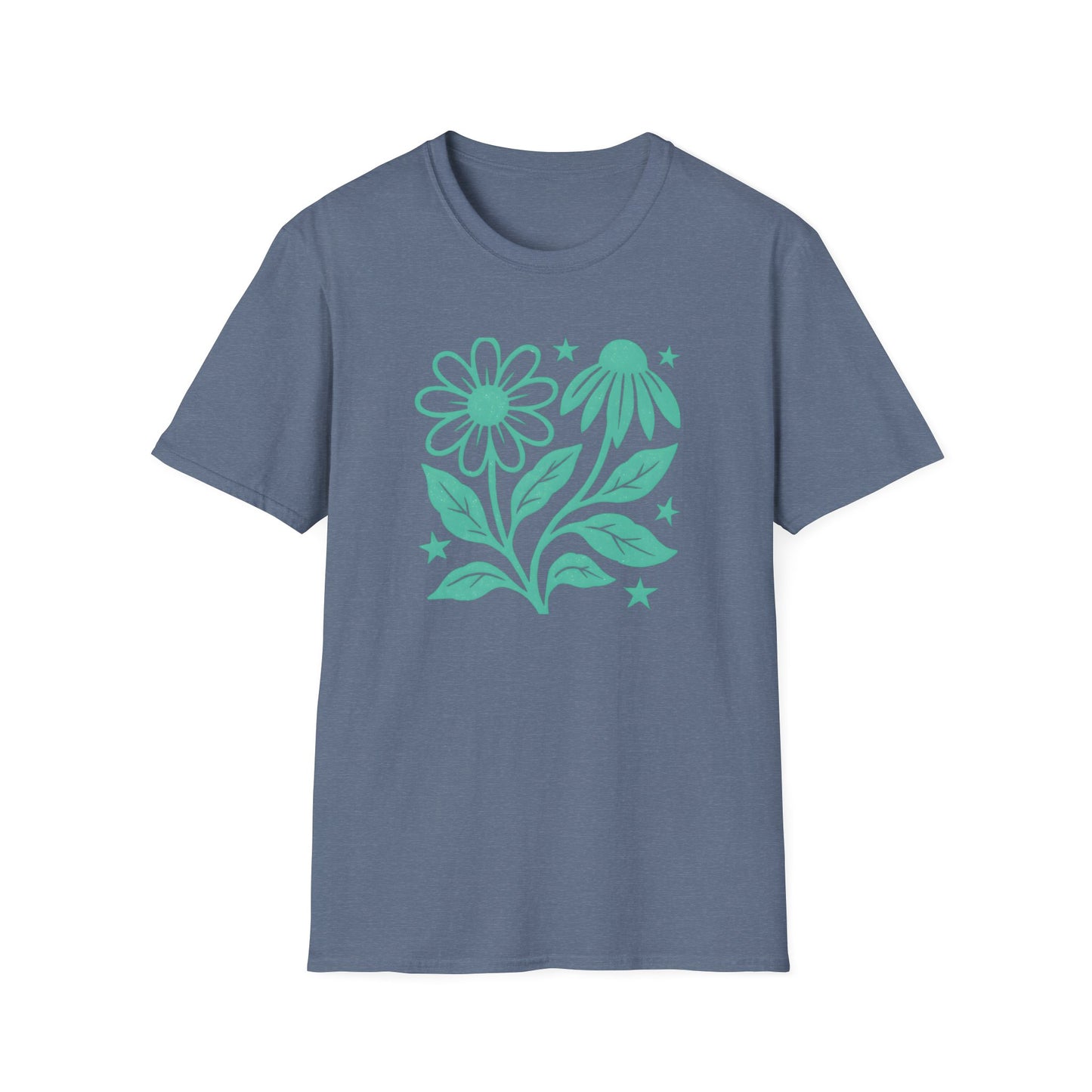 Flowers Under The Stars Ink Print T-shirt
