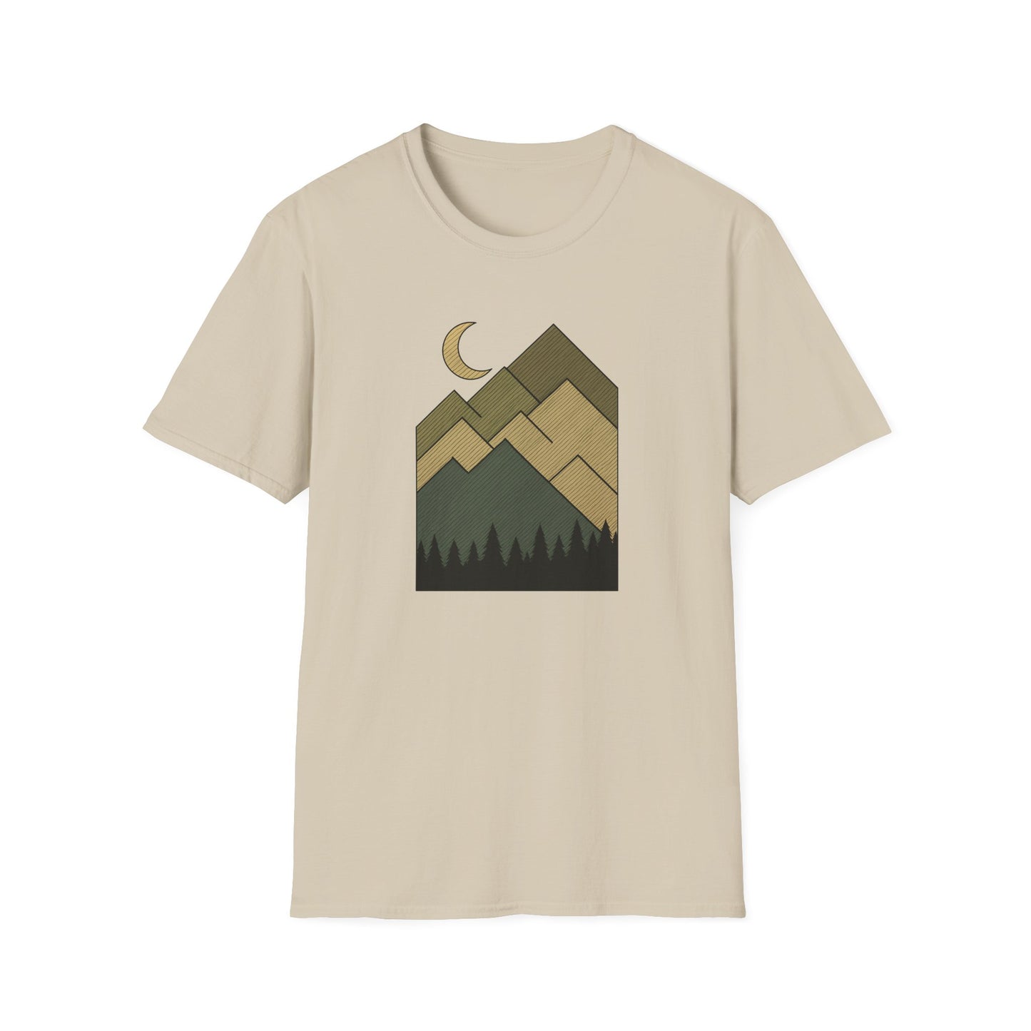 Moon Over Lined Mountains T-shirt