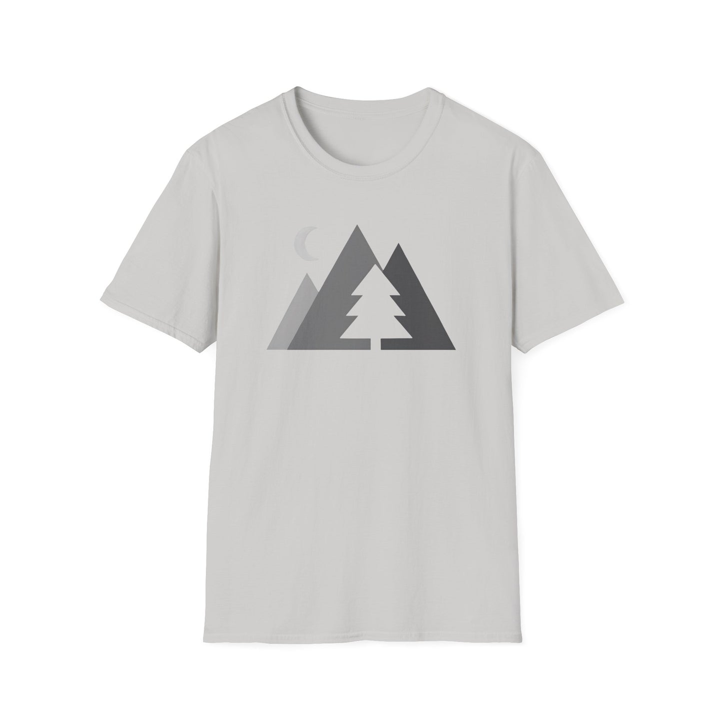 Greyscale Geometrical Mountains T-shirt