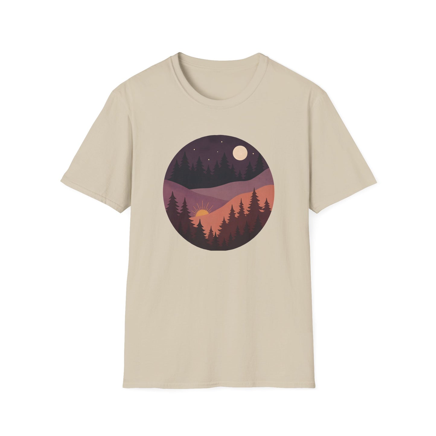 Sun Moon Layered Landscape T-shirt