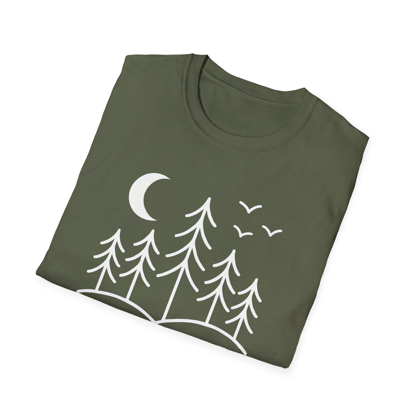 Minimalist Pines Under The Moon T-shirt
