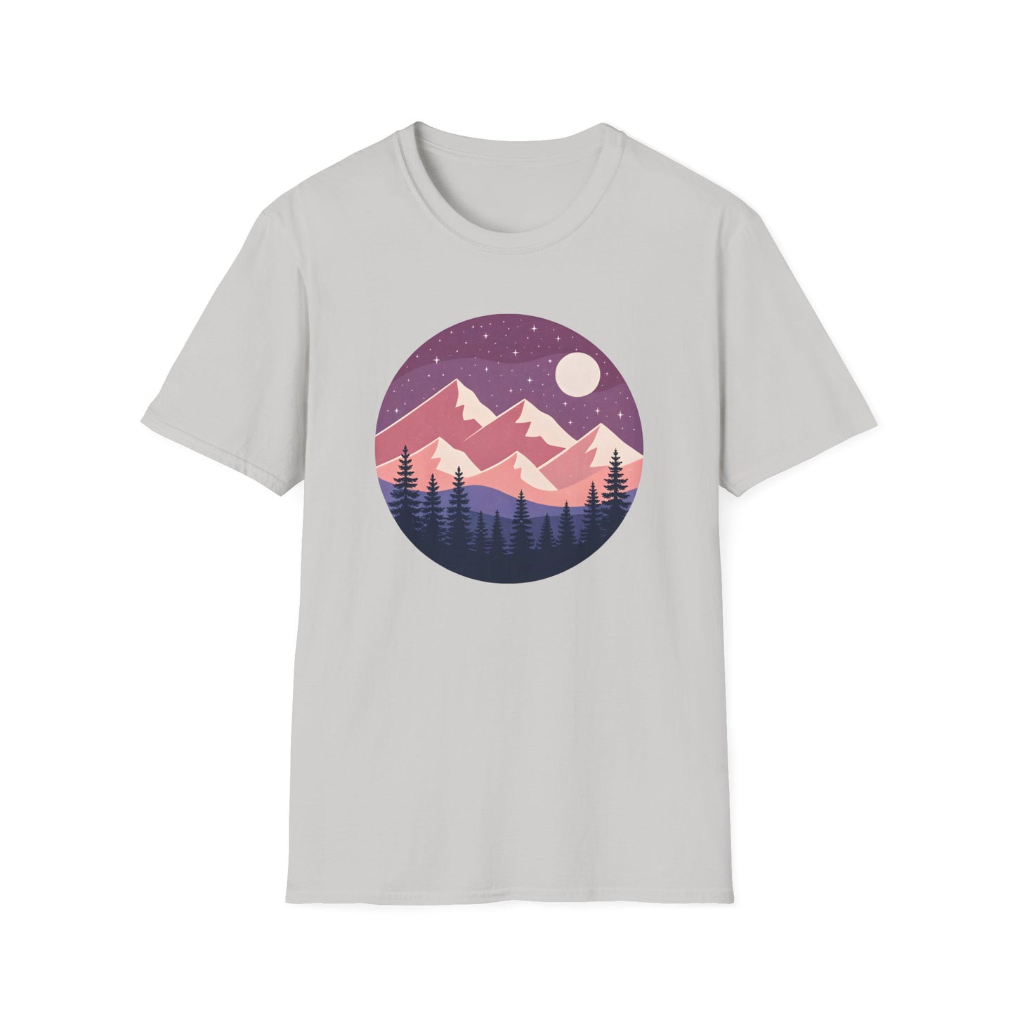 Purple Night Sky Over Mountains T-shirt