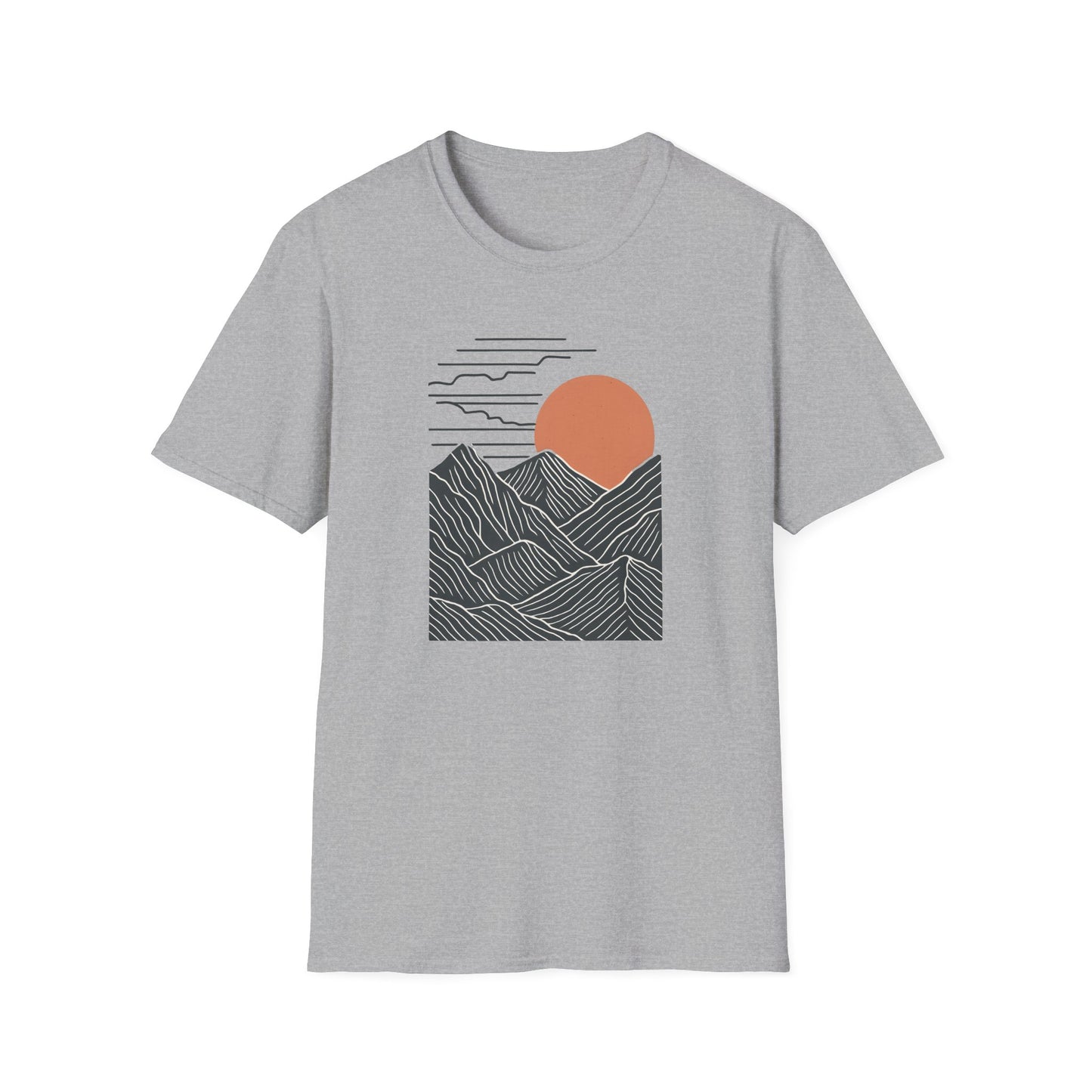 Topographical Mountains At Sunset T-shirt