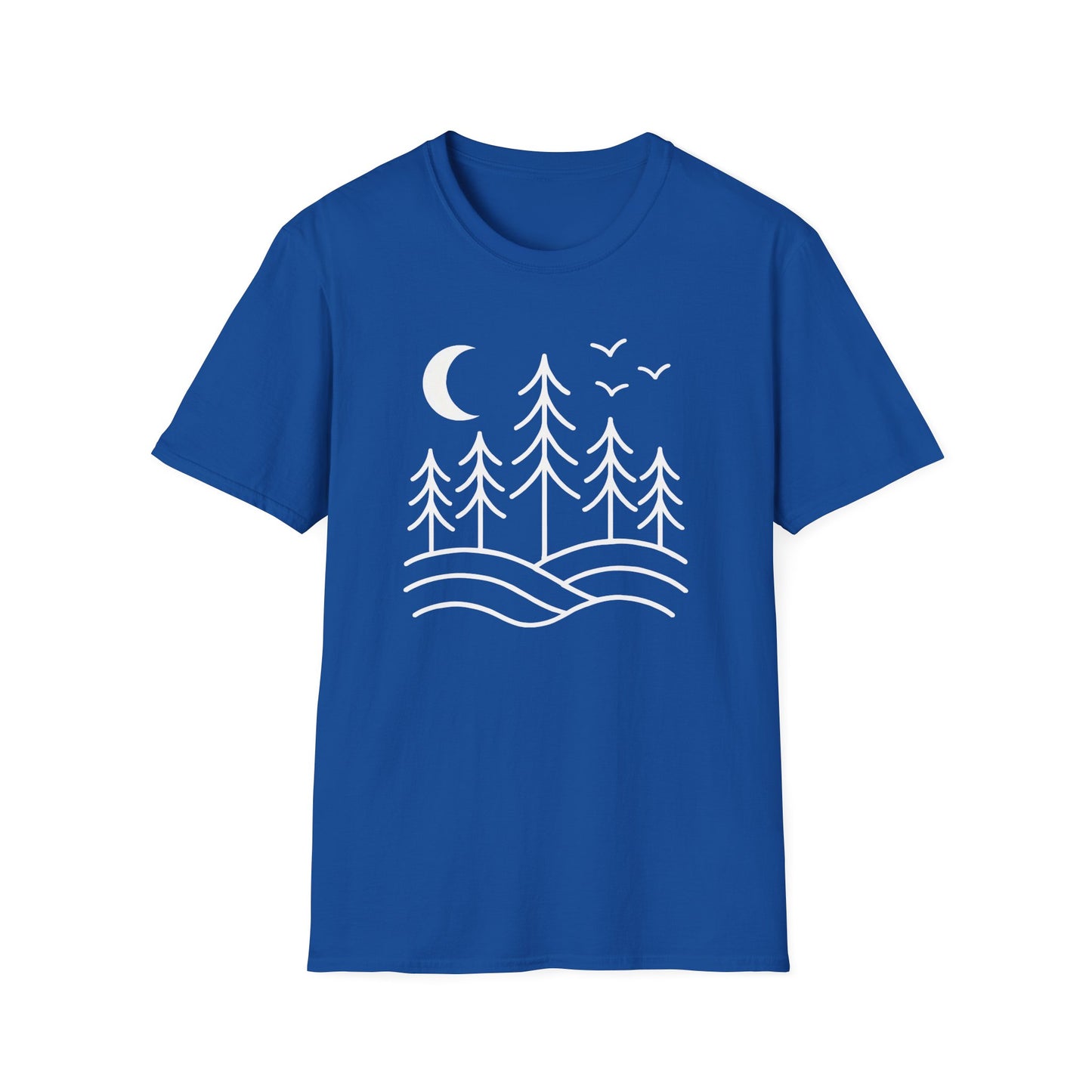 Minimalist Pines Under The Moon T-shirt