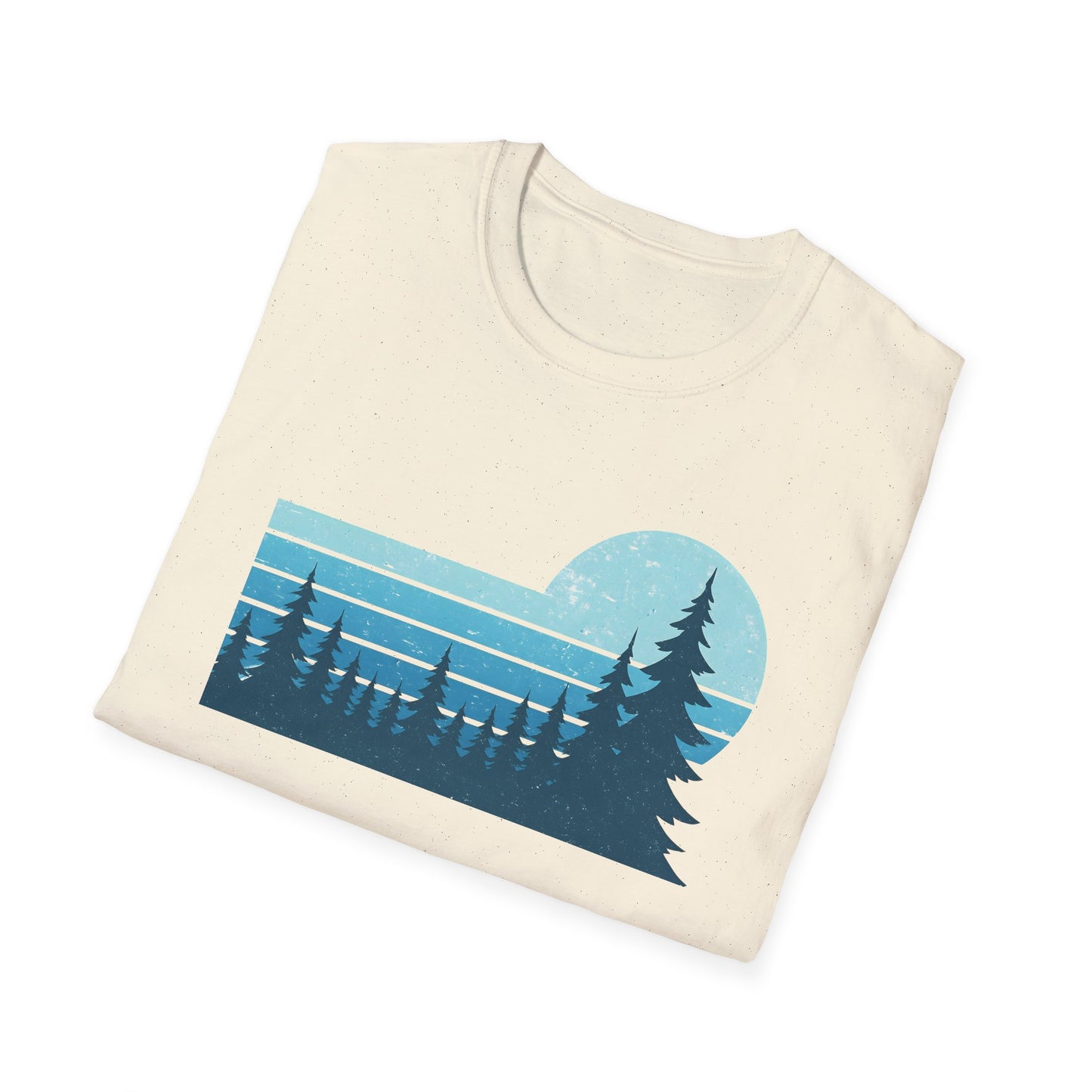 Retro Teal Sunset Over Pines T-shirt