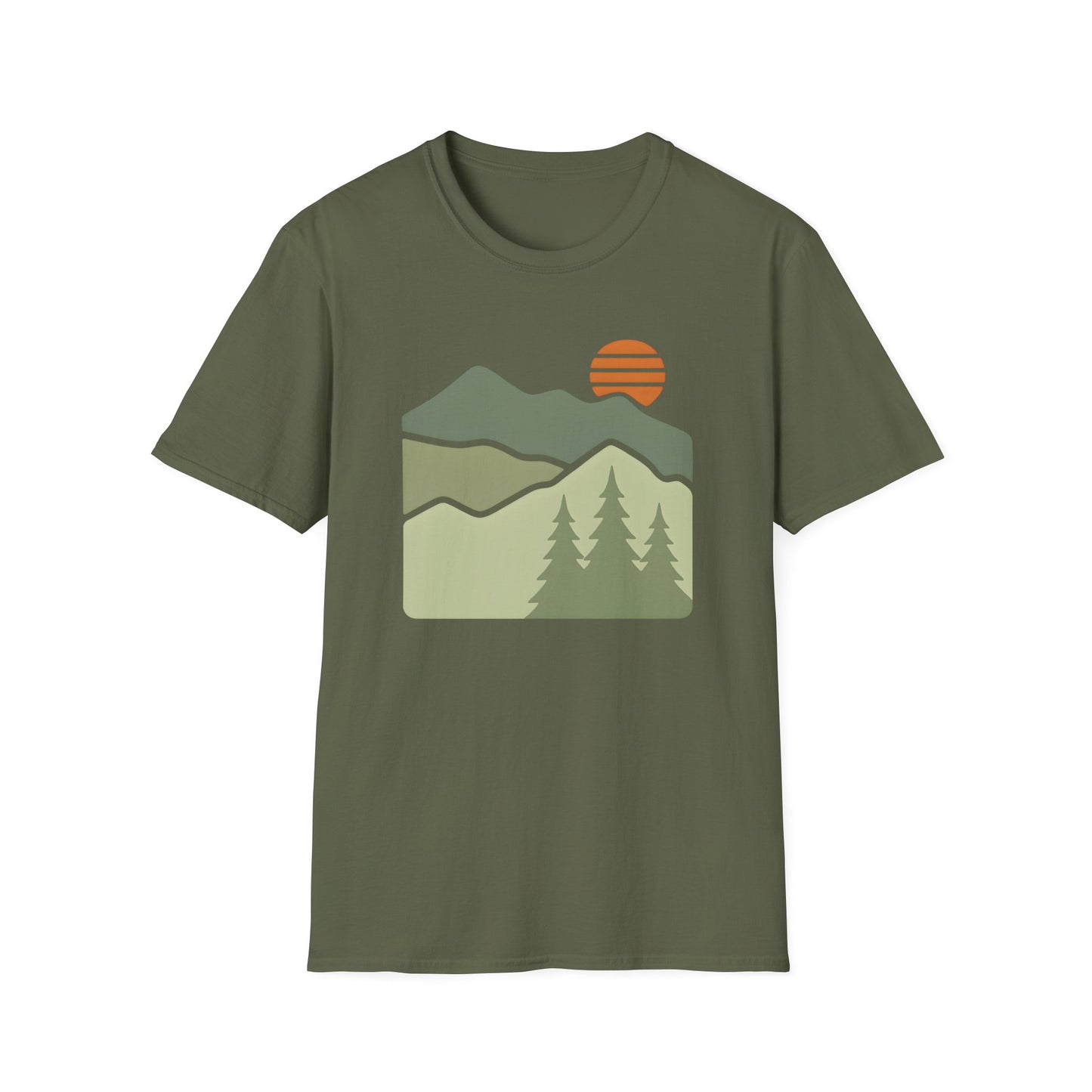 Striped Sun Over Mountain Layers T-shirt