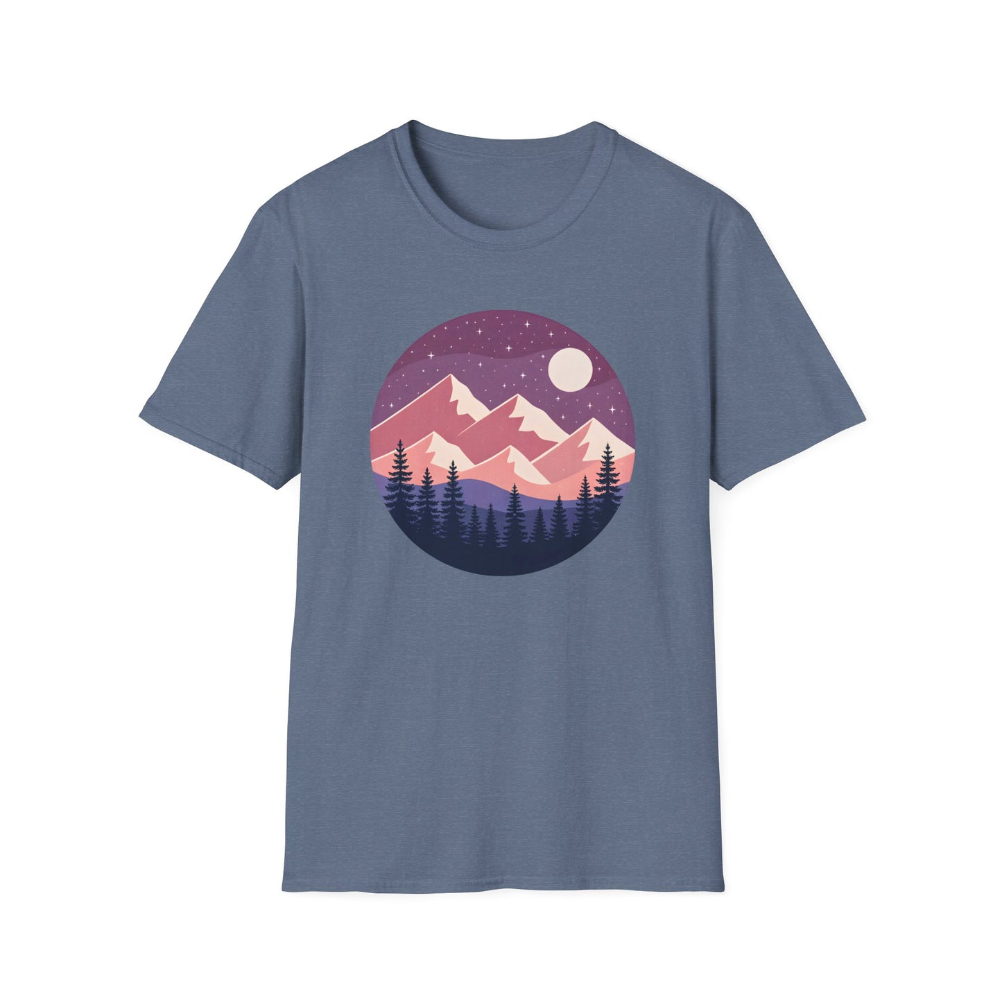 Purple Night Sky Over Mountains T-shirt