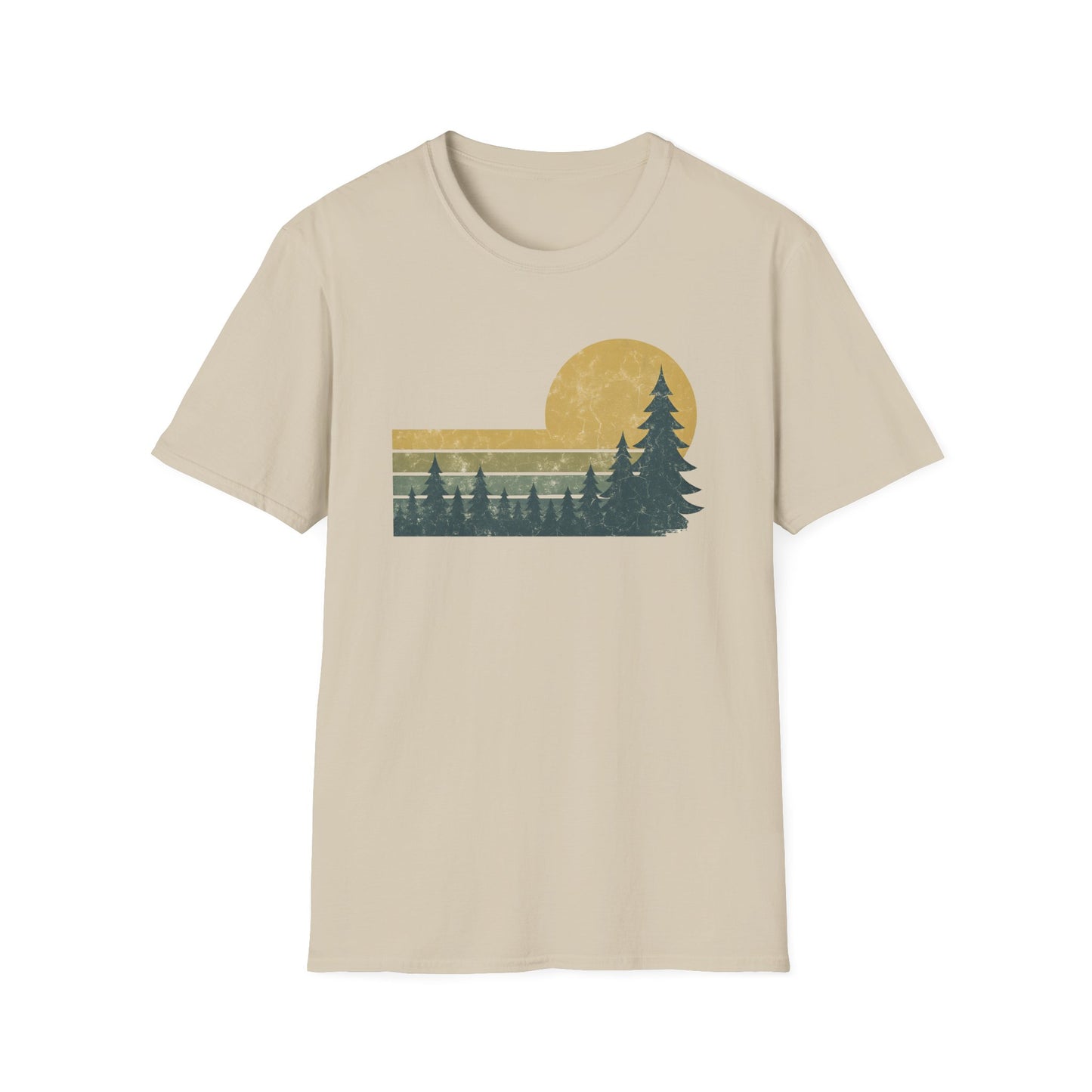 Retro Sunset Over Pines T-shirt