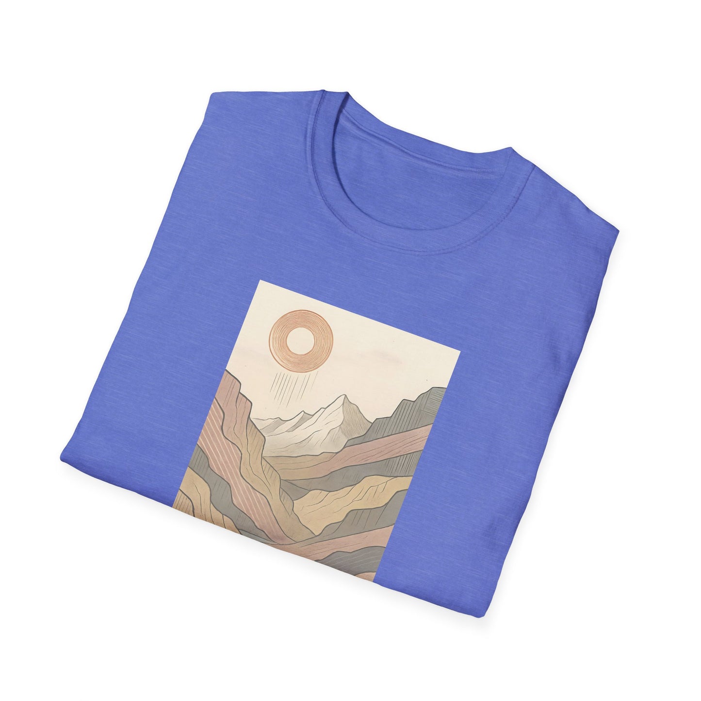 Deep Sun Over Geometrical Mountain Valley T-shirt
