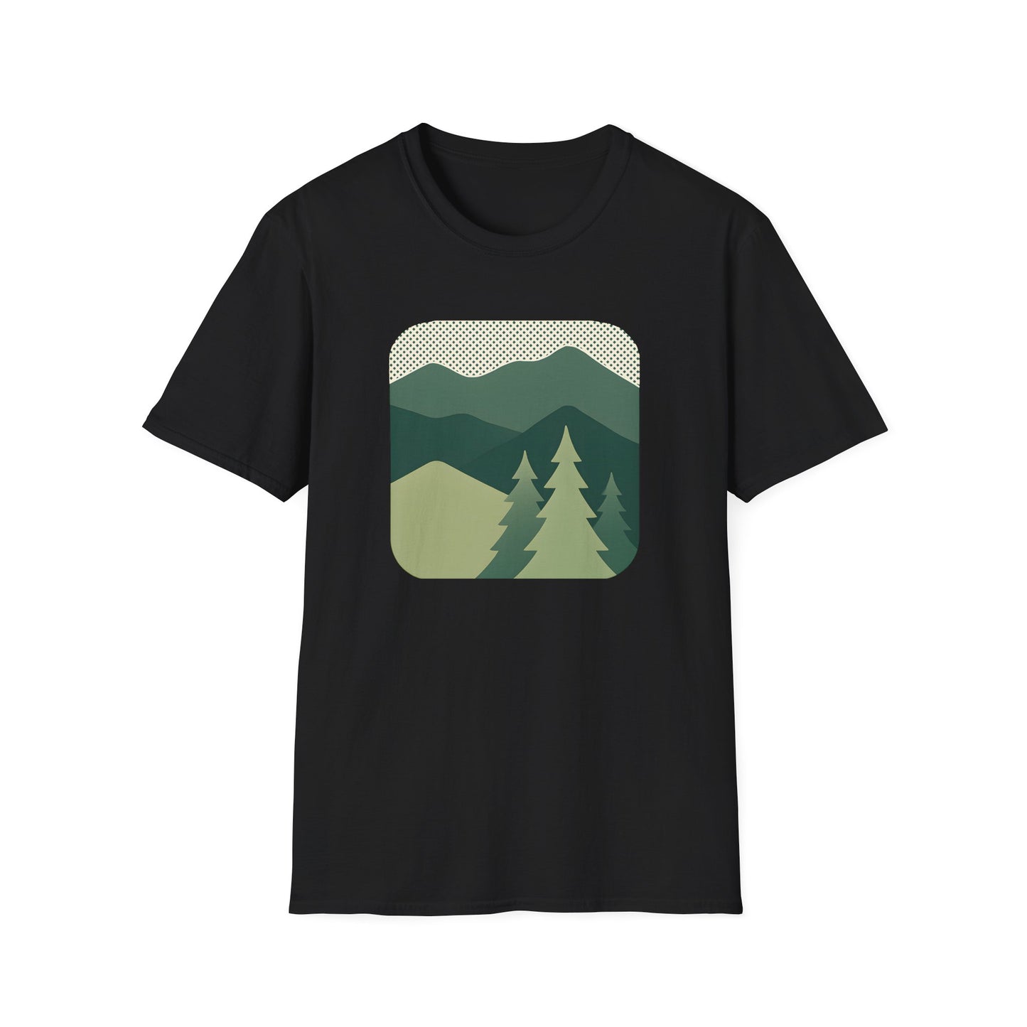 Minimalist Green Mountain Landscape T-shirt
