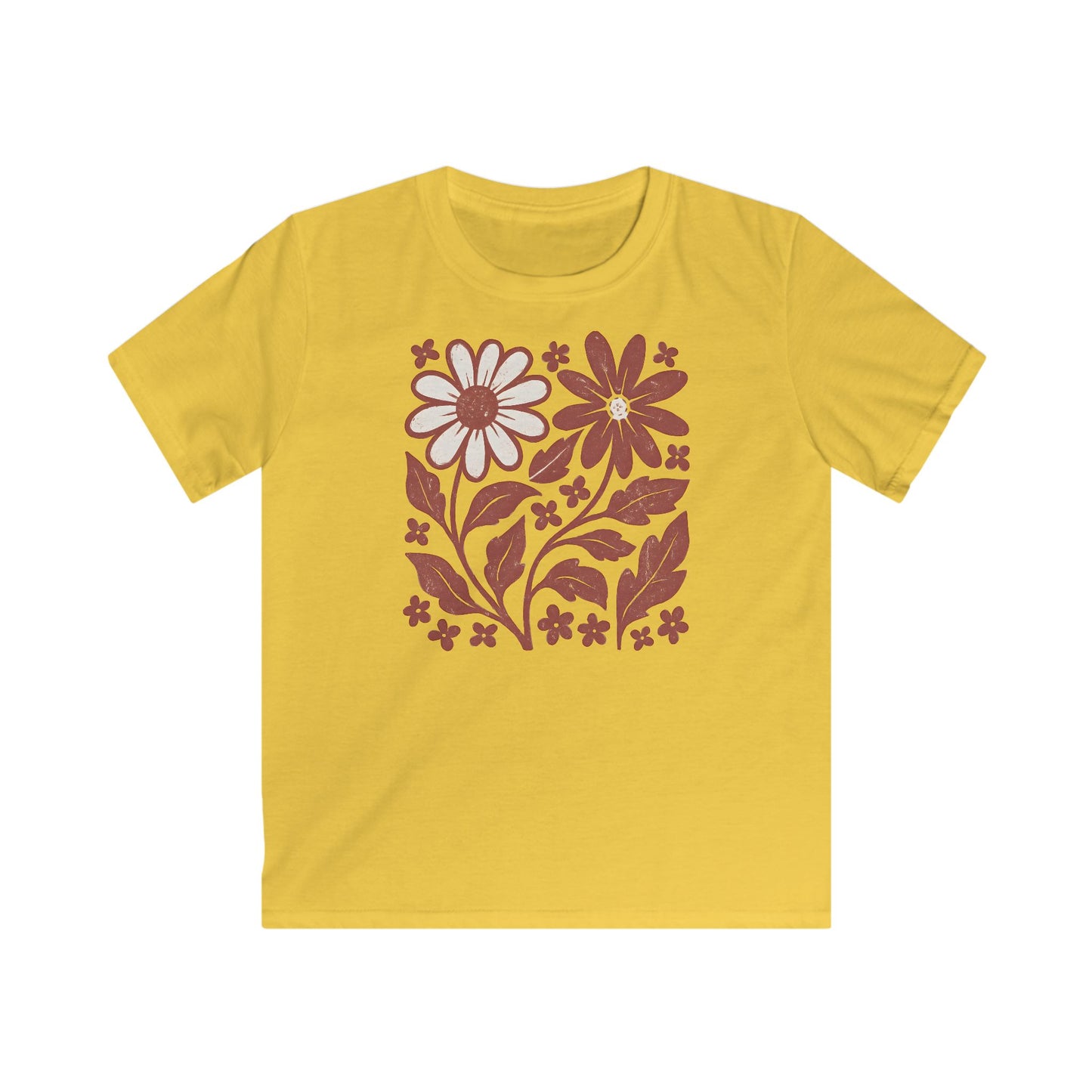 Children's Maroon Flower Friends T-shirt