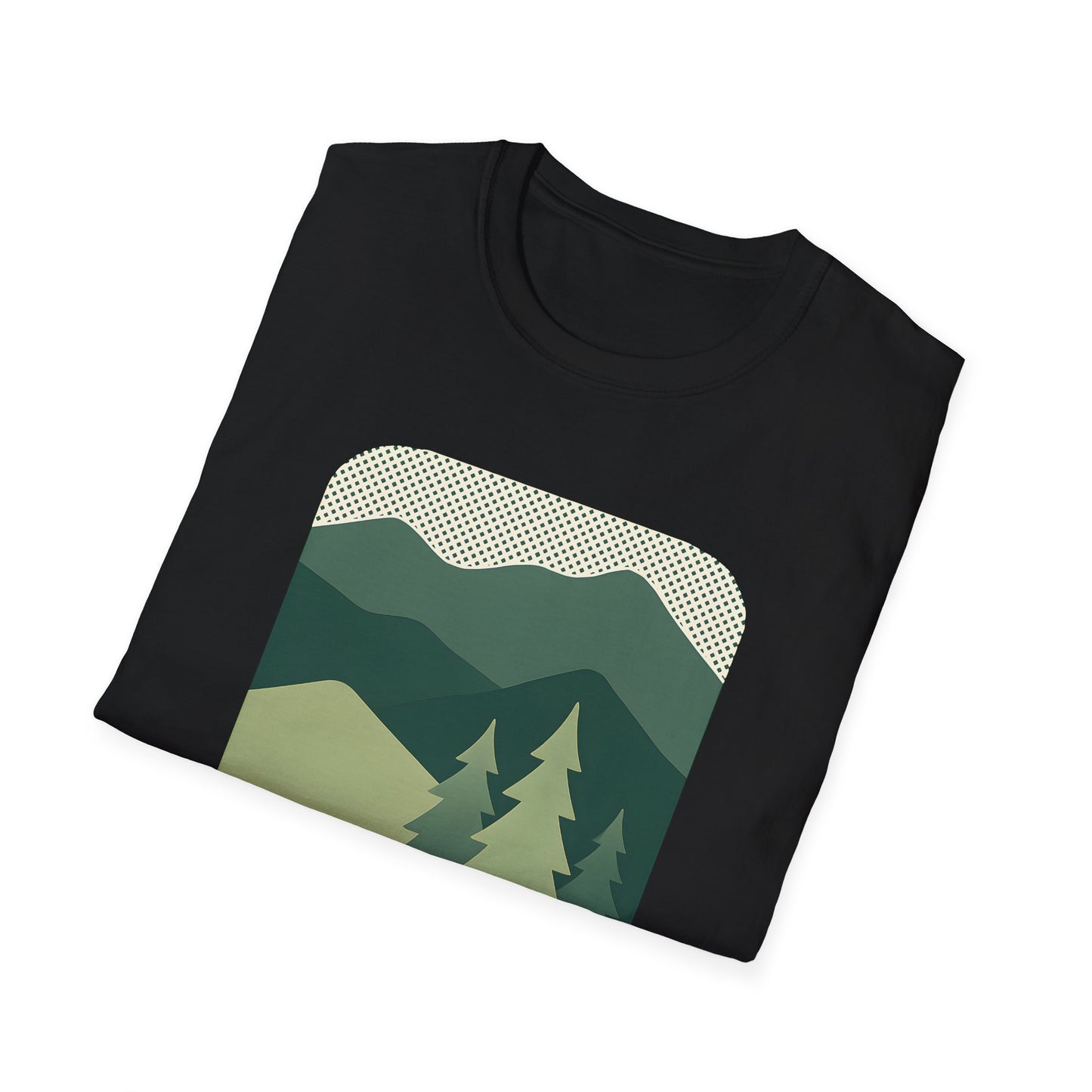 Minimalist Green Mountain Landscape T-shirt