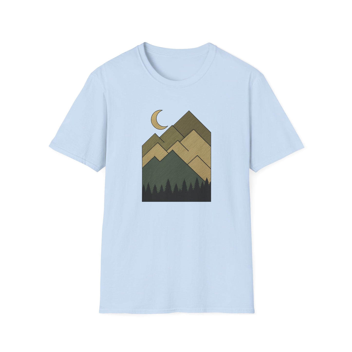 Moon Over Lined Mountains T-shirt