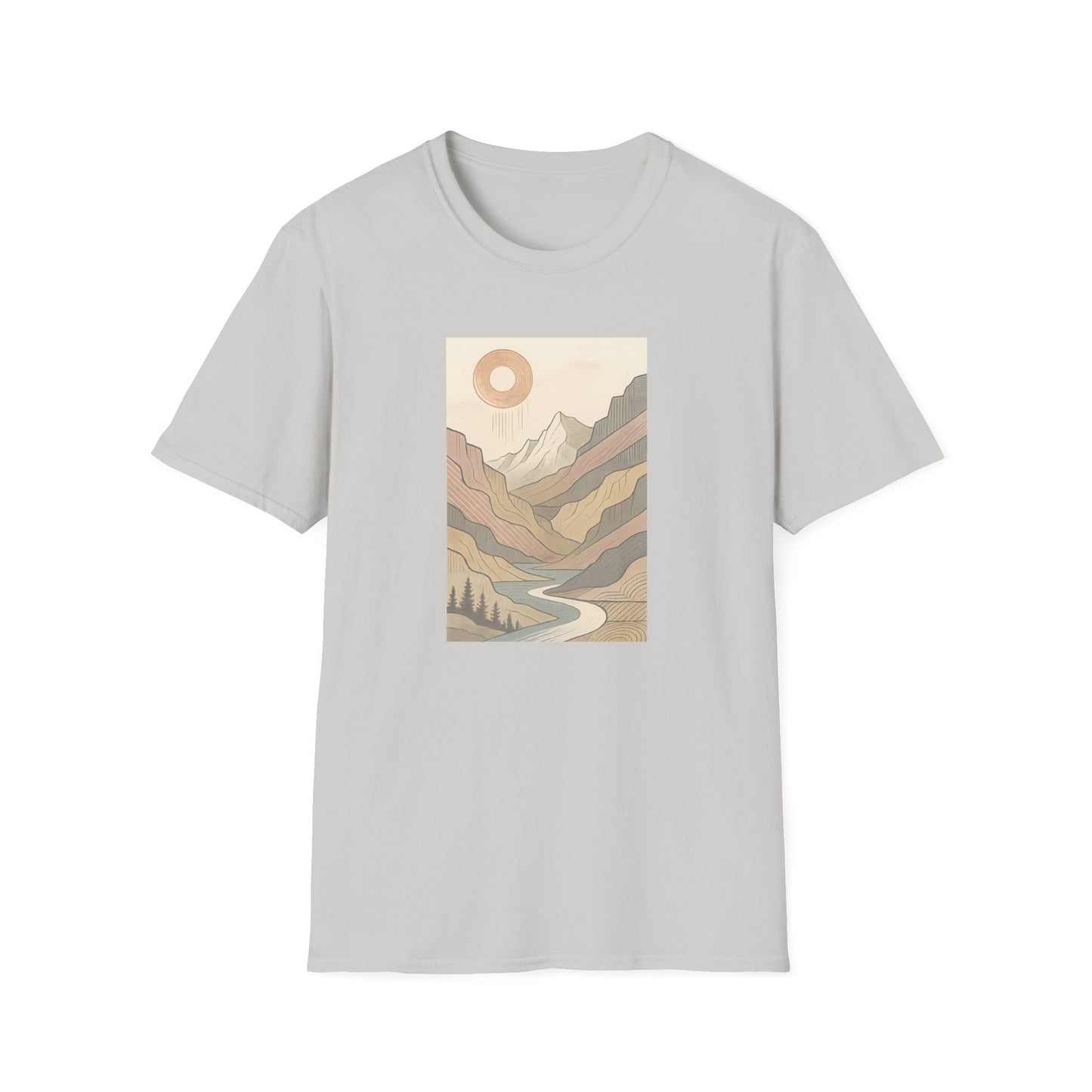 Deep Sun Over Geometrical Mountain Valley T-shirt