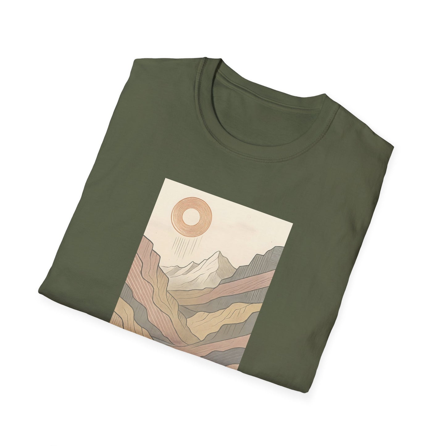 Deep Sun Over Geometrical Mountain Valley T-shirt