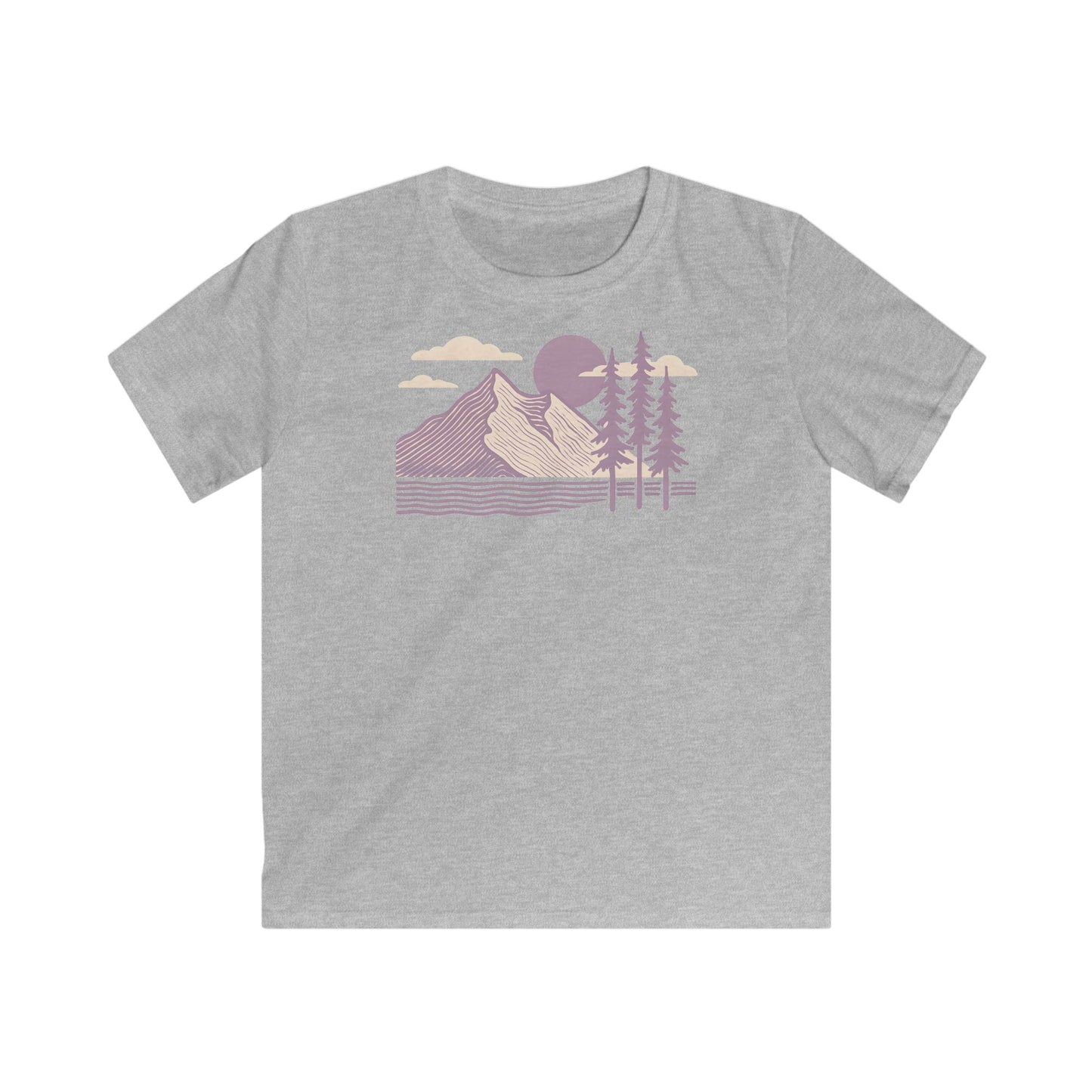 Children's Minimalist Lavender Mountain Sunset T-shirt