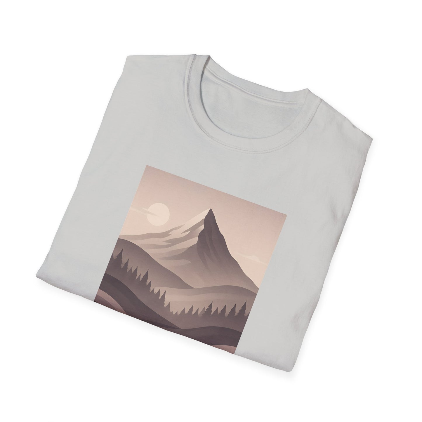 Layered Valley Greyscale Landscape T-shirt