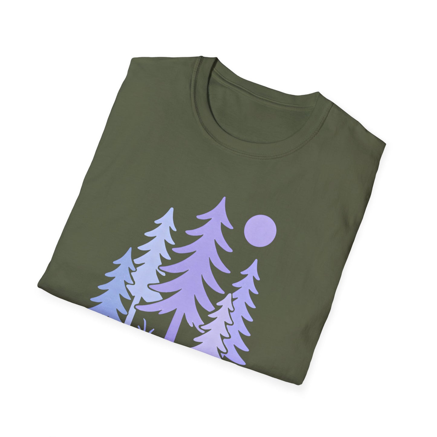 Serene Purple Forest Drawing T-shirt