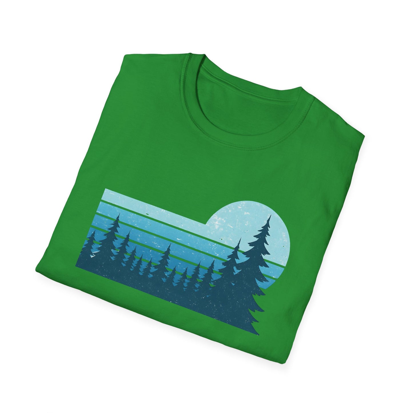 Retro Teal Sunset Over Pines T-shirt