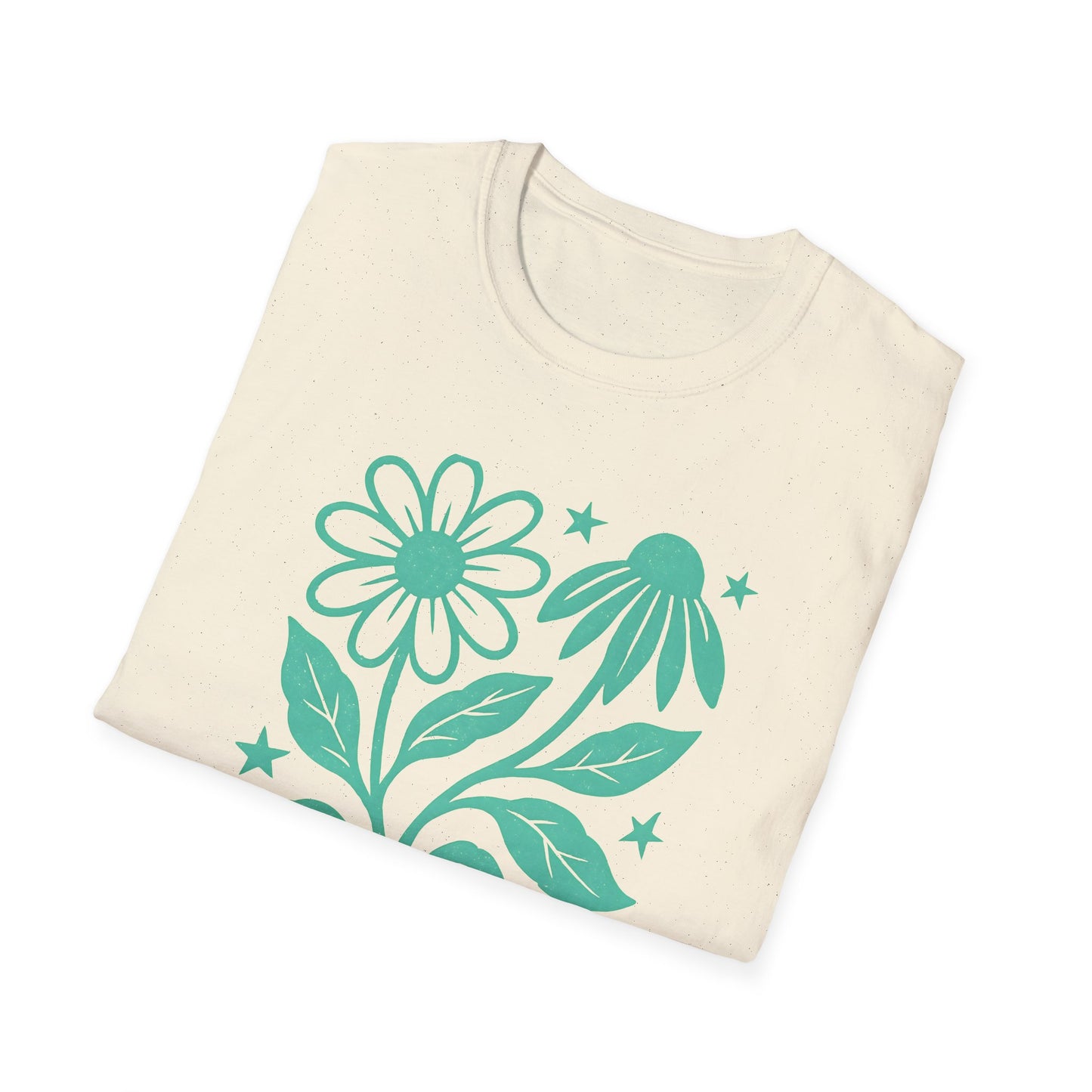 Flowers Under The Stars Ink Print T-shirt