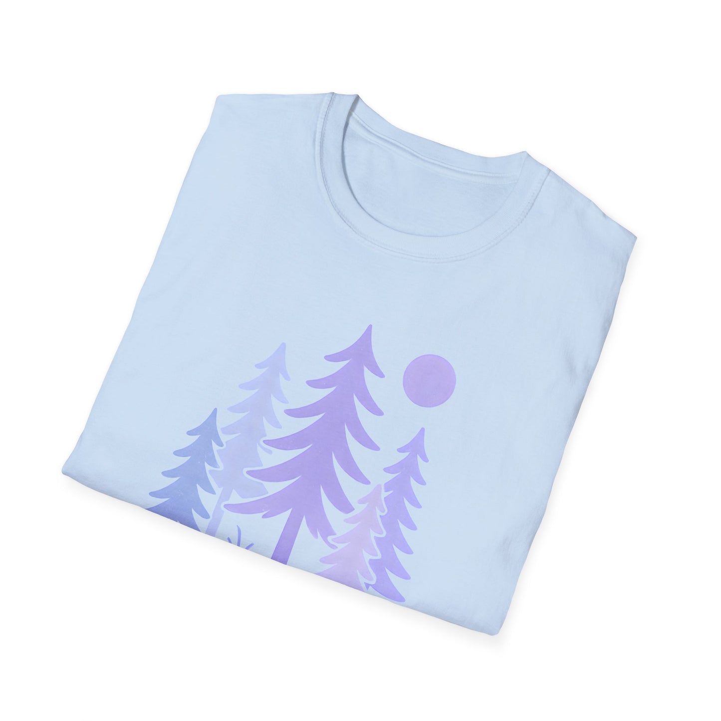 Serene Purple Forest Drawing T-shirt