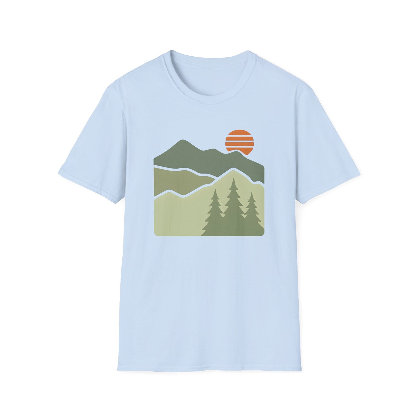Striped Sun Over Mountain Layers T-shirt