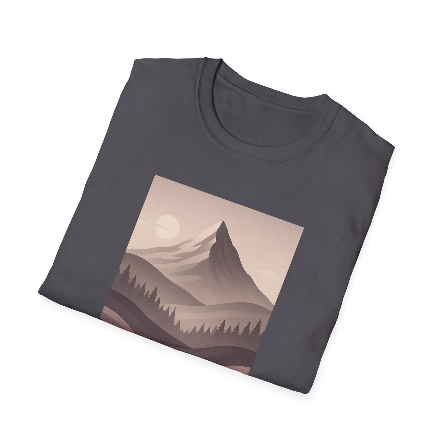 Layered Valley Greyscale Landscape T-shirt