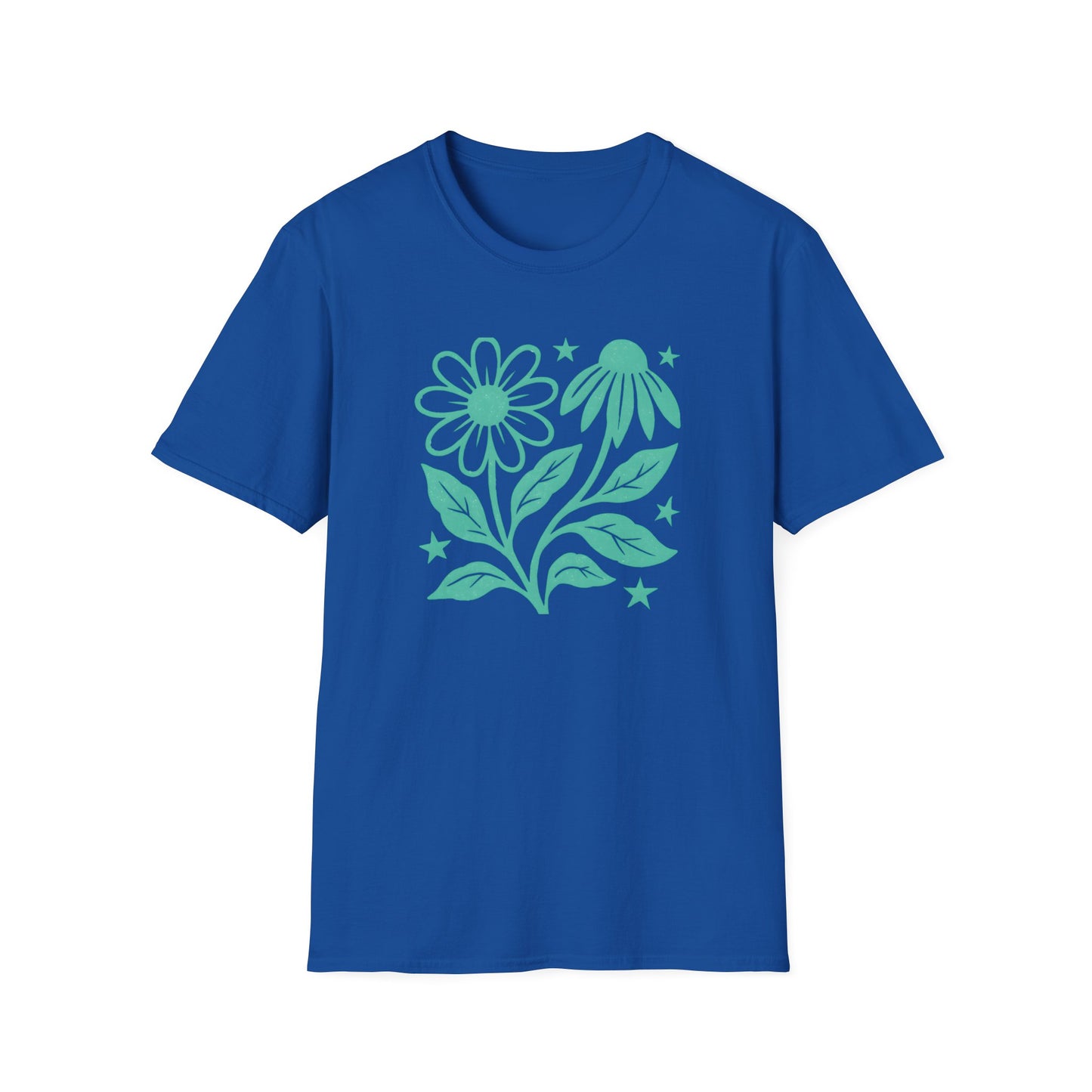 Flowers Under The Stars Ink Print T-shirt