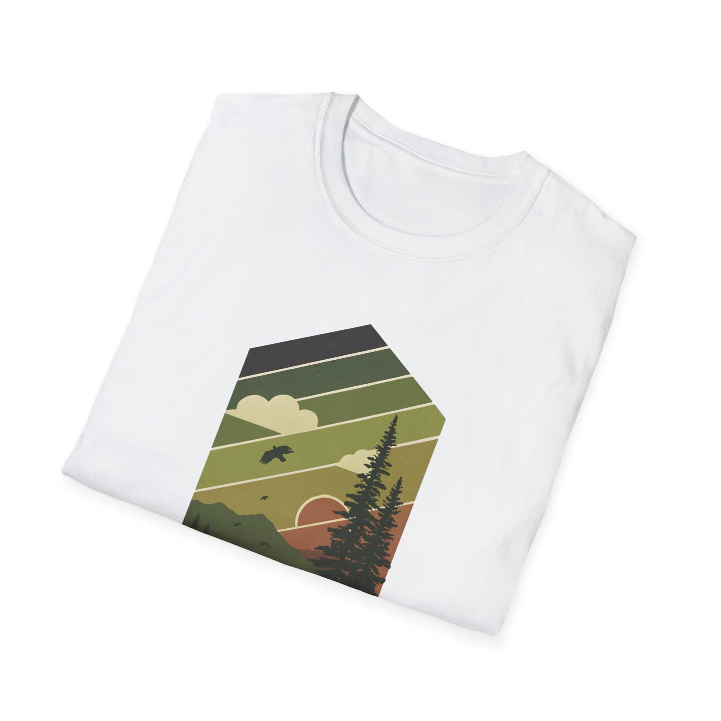 Retro Pine Forest Sunset T-shirt