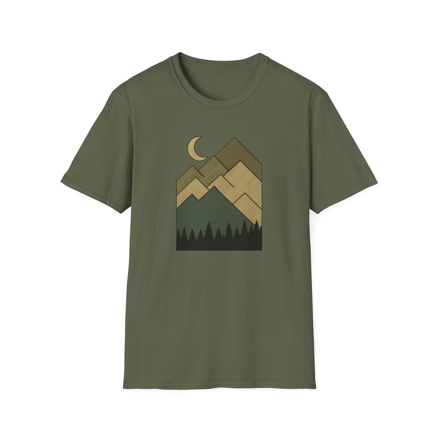 Moon Over Lined Mountains T-shirt
