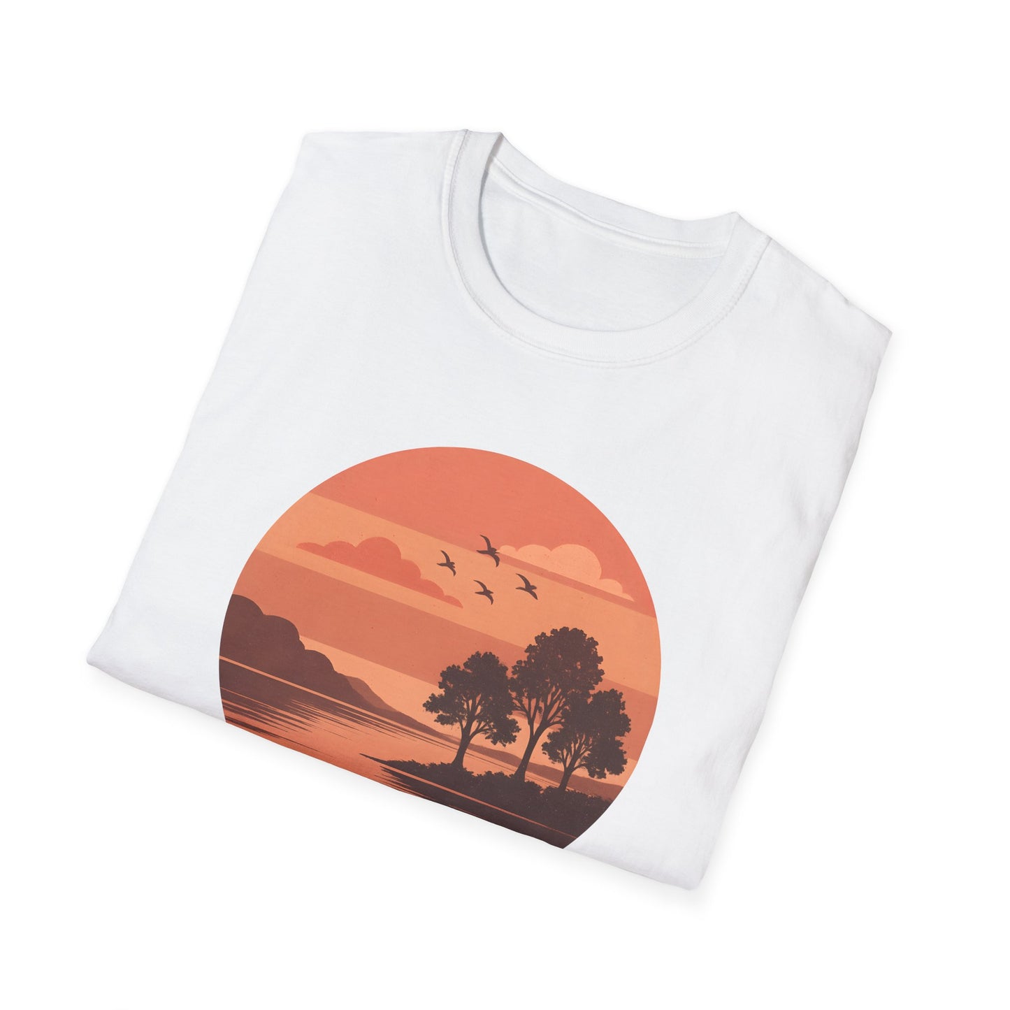 Deep Red Sunset Over Lake T-shirt