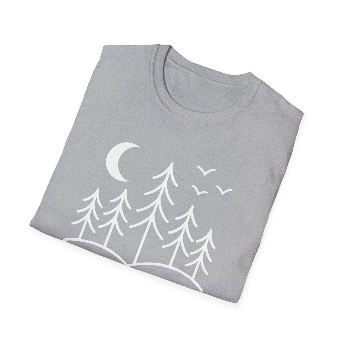 Minimalist Pines Under The Moon T-shirt