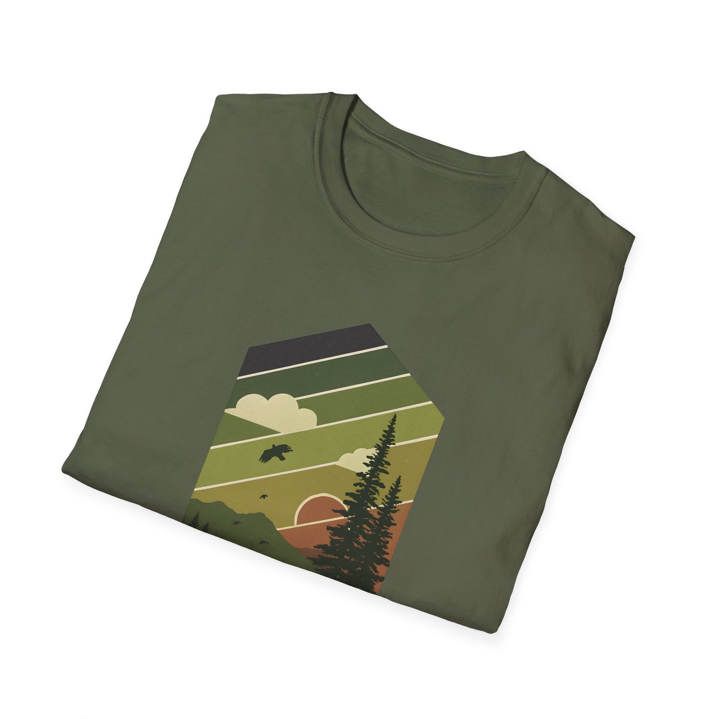 Retro Pine Forest Sunset T-shirt
